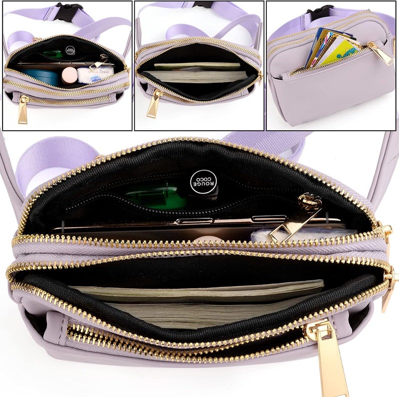 UTO Fanny Pack for Women Crossbody Trendy Fashion Belt Purse Chest Waist Hip Bumbag for Outdoor Shopping Travel Hiking - Image 3